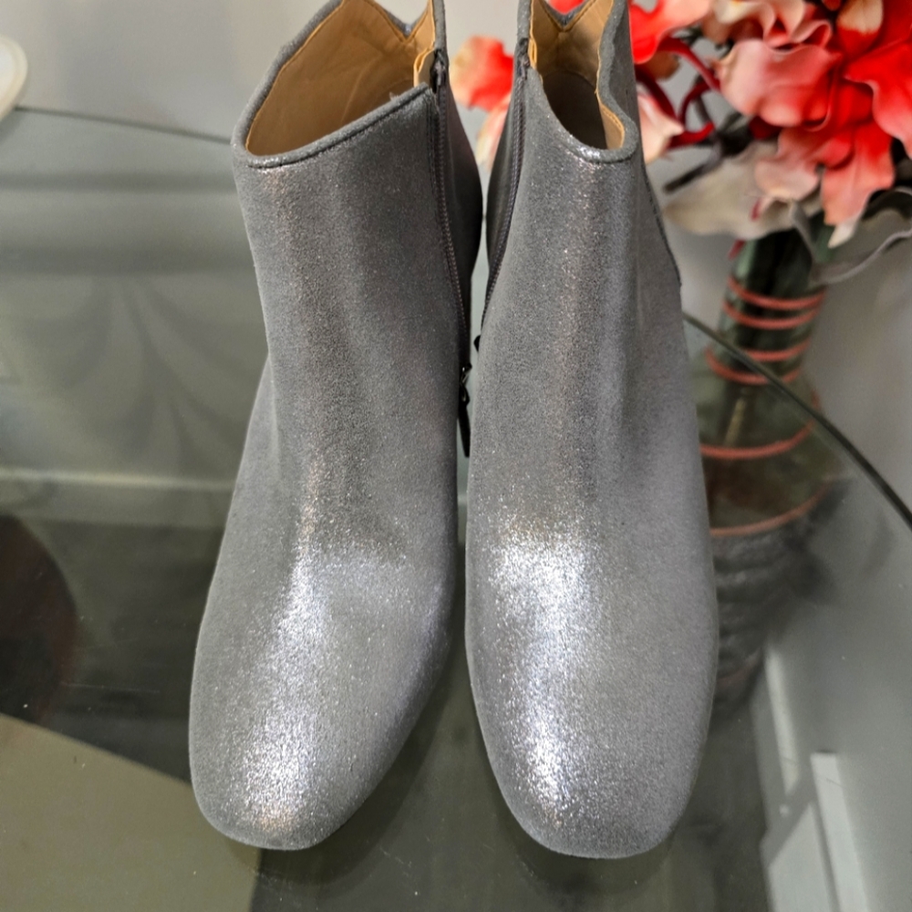 Silver ankle boots